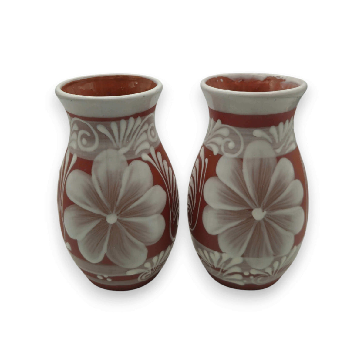Terracotta Talavera Vase | Mexican Hand-Painted Pot