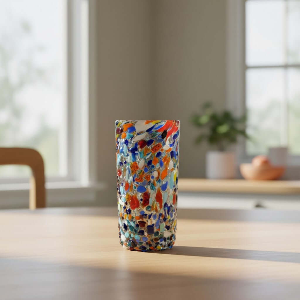 Hand-Blown Double Shot Glass | Mexican Confetti Glassware
