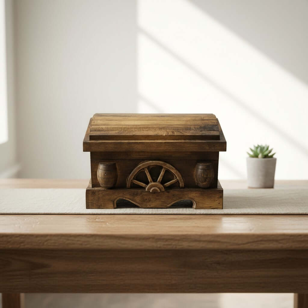 Mexican Shot Glass & Decanter Set | Rustic Wooden Chest