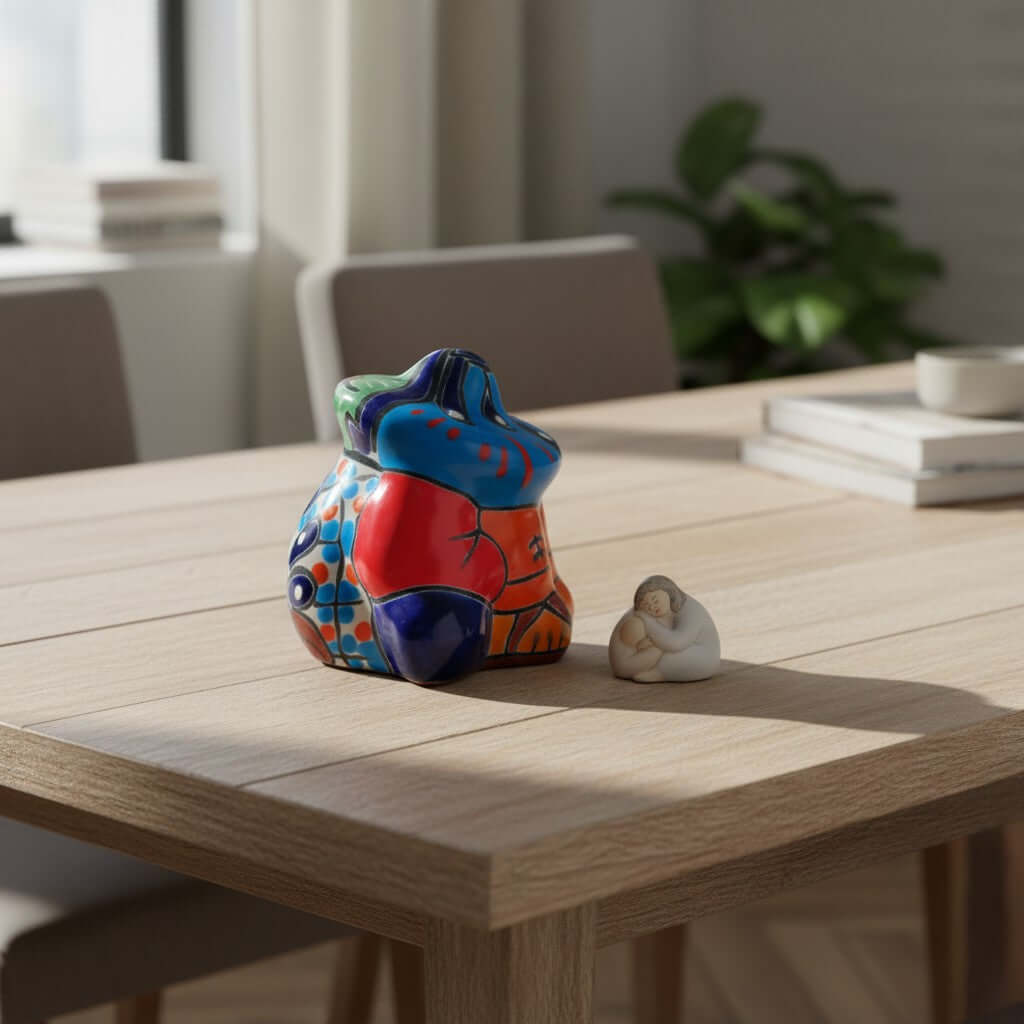 Tiny Talavera Panchito Figurine | Hand-Painted Mexican Sleeping Man