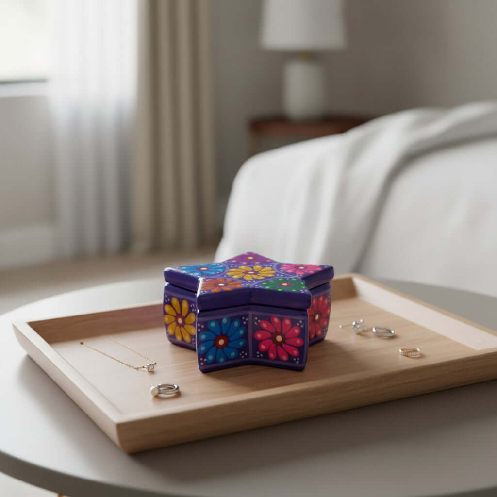 Guerrero Star Jewelry Box | Mexican Ceramic Art