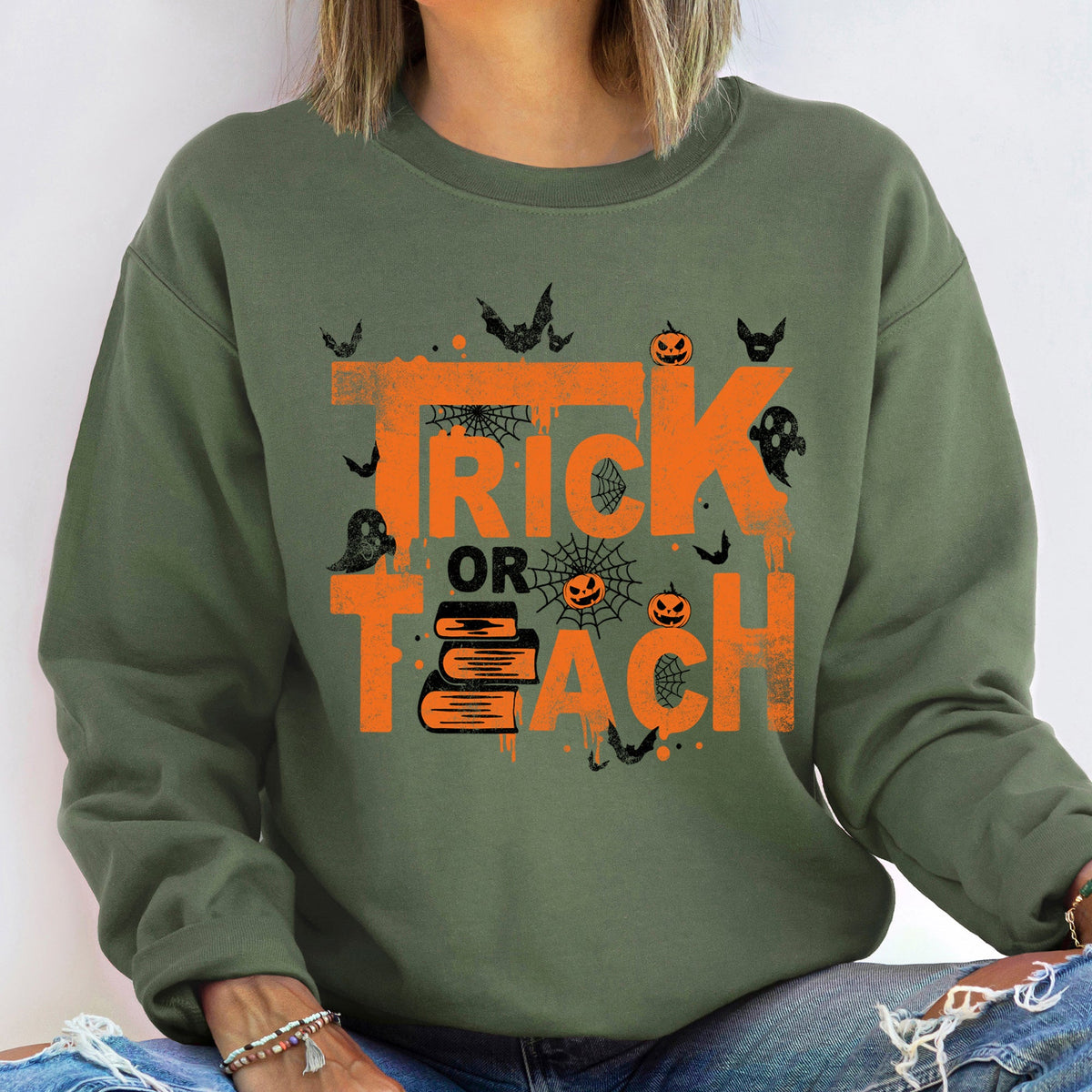 Trick Or Teach Halloween Sweatshirt