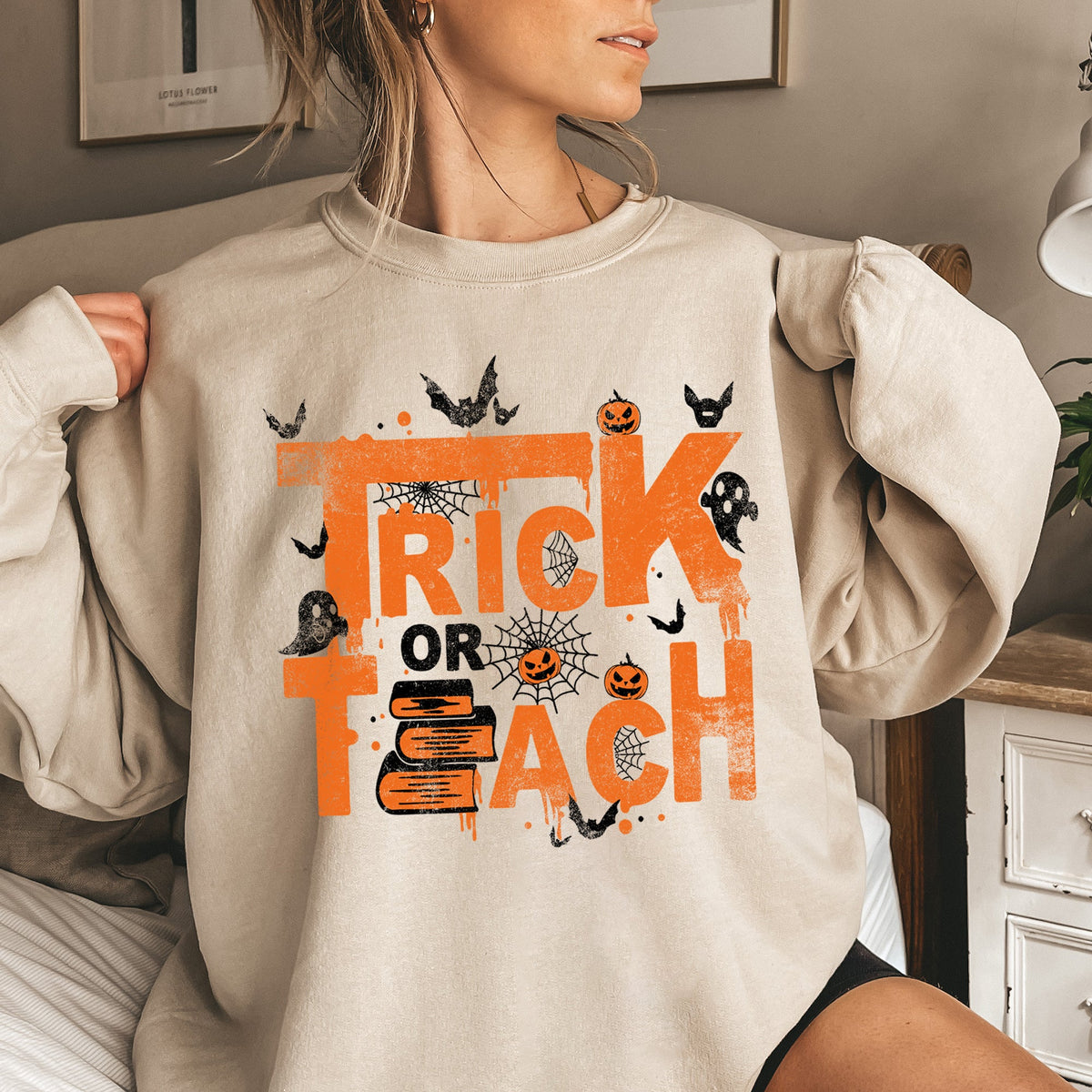 Trick Or Teach Halloween Sweatshirt